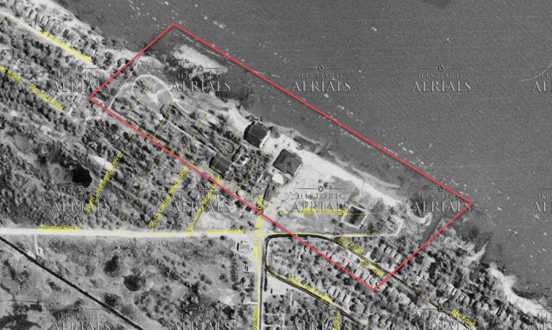 Wenona Beach Amusement Park (Wenona Beach, Wenonah Park) - 1953 Aerial (newer photo)